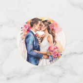 Mooi bruidspaar met Schattige grappig Confetti (Kleine voorkant)