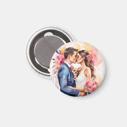 Mooi bruidspaar met Schattige grappig Magneet (Voorkant / Achterkant)