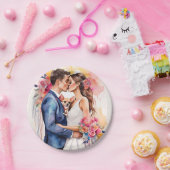 Mooi bruidspaar met Schattige grappig Papieren Bordje (Feest)