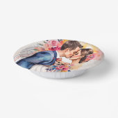 Mooi bruidspaar met Schattige grappig Papieren Kommen (Gebogen)