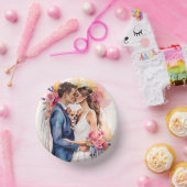 Mooi bruidspaar met Schattige grappig Papieren Kommen (Feest)