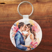 Mooi bruidspaar met Schattige grappig Sleutelhanger (Voorkant)