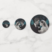 Mooi bruidspaar op een blauwe Boom des Levens Confetti (Achterkanten)