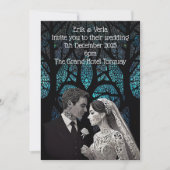 Mooi bruidspaar op een blauwe Boom des Levens Kaart (Voorkant)