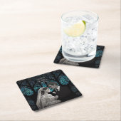 Mooi bruidspaar op een blauwe Boom des Levens Kartonnen Onderzetters (Insitu)