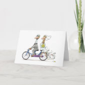 mooi bruiloft giraffe-paar op de fiets kaart (Voorkant)