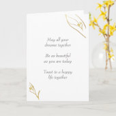 MOOI BRUILOFT WENSKAART KAART (Gele Bloem)