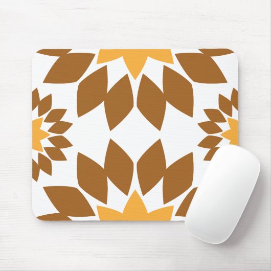 Mooi bruin bloemblad patroon muismat (Met muis)