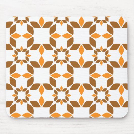 Mooi bruin bloemblad patroon muismat (Voorkant)