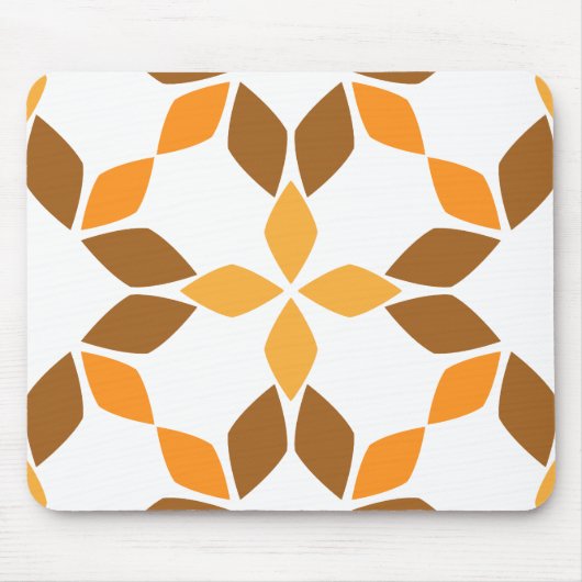 Mooi bruin bloemblad patroon muismat (Voorkant)