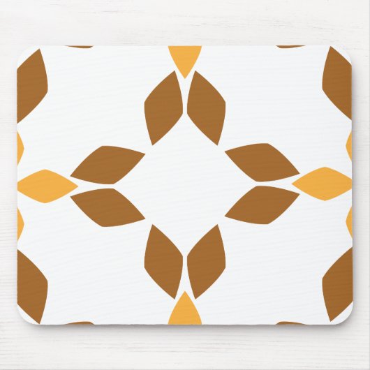 Mooi bruin bloemblad patroon muismat (Voorkant)