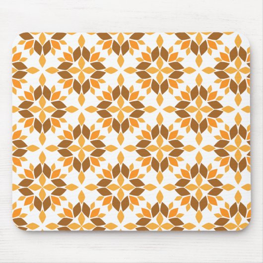 Mooi bruin bloemblad patroon muismat (Voorkant)
