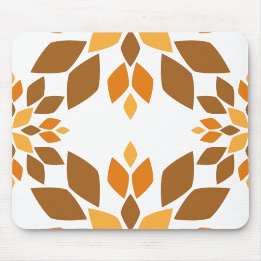 Mooi bruin bloemblad patroon muismat (Voorkant)
