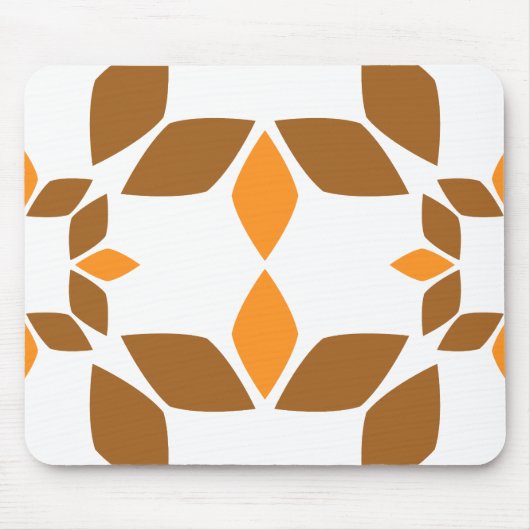 Mooi bruin bloemblad patroon muismat (Voorkant)