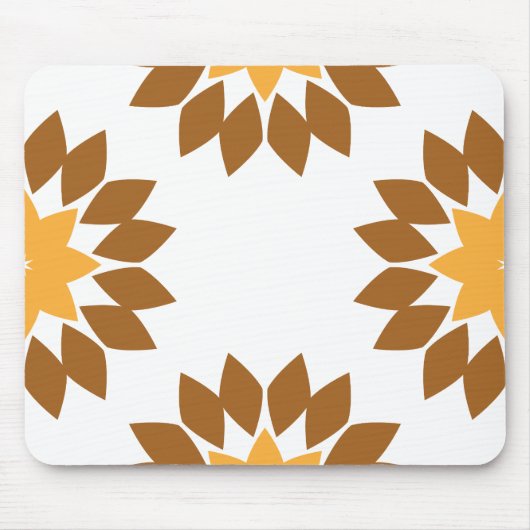 Mooi bruin bloemblad patroon muismat (Voorkant)
