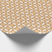 Mooi bruin bloemenpatroon cadeaupapier (Hoek)