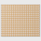 Mooi bruin bloemenpatroon cadeaupapier (Vlak)