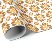 Mooi bruin bloemenpatroon cadeaupapier (Rol Hoek)