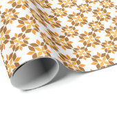 Mooi bruin bloemenpatroon cadeaupapier (Rol Hoek)