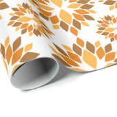 Mooi bruin bloemenpatroon cadeaupapier (Rol Hoek)