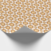 Mooi bruin bloemenpatroon cadeaupapier (Hoek)