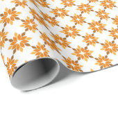 Mooi bruin bloemenpatroon cadeaupapier (Rol Hoek)