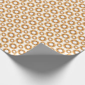 Mooi bruin bloemenpatroon cadeaupapier (Hoek)