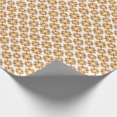 Mooi bruin bloemenpatroon cadeaupapier (Hoek)