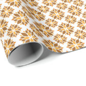 Mooi bruin bloemenpatroon cadeaupapier (Rol Hoek)