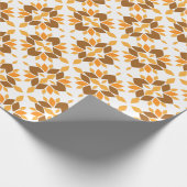 Mooi bruin bloemenpatroon cadeaupapier (Hoek)