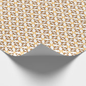 Mooi bruin bloemenpatroon cadeaupapier (Hoek)