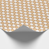 Mooi bruin bloemenpatroon cadeaupapier (Hoek)