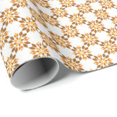 Mooi bruin bloemenpatroon cadeaupapier (Rol Hoek)