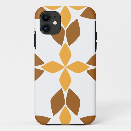 Mooi bruin bloemenpatroon Case-Mate iPhone case (Achterkant)