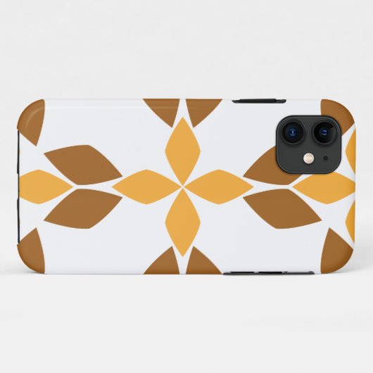 Mooi bruin bloemenpatroon Case-Mate iPhone case (Achterkant (horizontaal))
