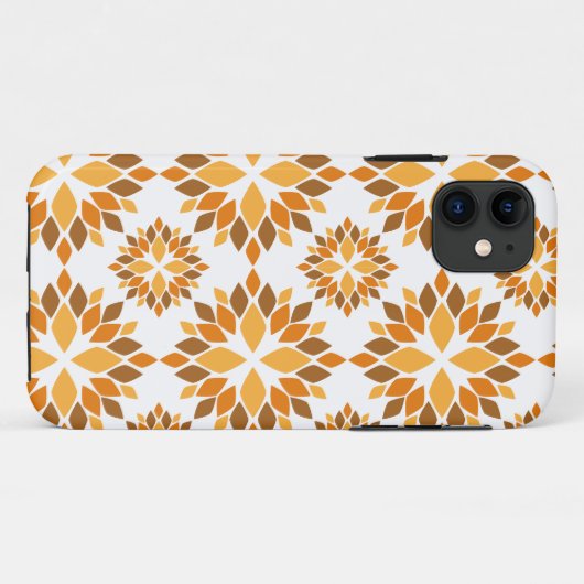 Mooi bruin bloemenpatroon Case-Mate iPhone case (Achterkant (horizontaal))
