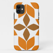 Mooi bruin bloemenpatroon Case-Mate iPhone case (Achterkant)