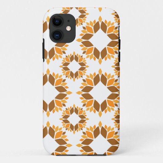 Mooi bruin bloemenpatroon Case-Mate iPhone case (Achterkant)