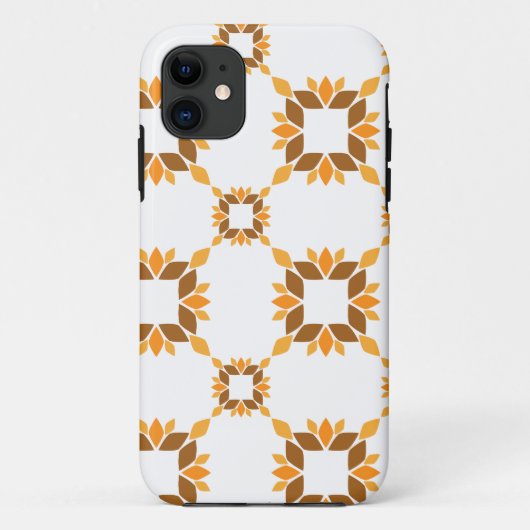 Mooi bruin bloemenpatroon Case-Mate iPhone case (Achterkant)