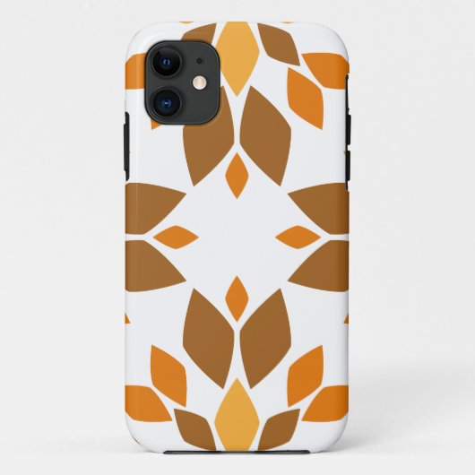 Mooi bruin bloemenpatroon Case-Mate iPhone case (Achterkant)