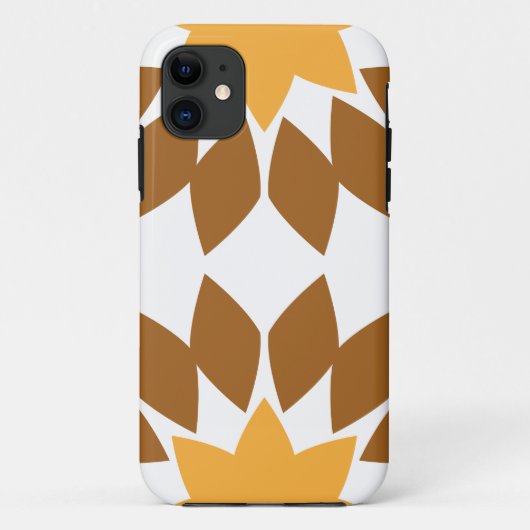 Mooi bruin bloemenpatroon Case-Mate iPhone case (Achterkant)