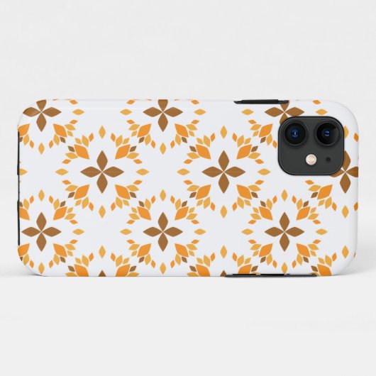 Mooi bruin bloemenpatroon Case-Mate iPhone case (Achterkant (horizontaal))