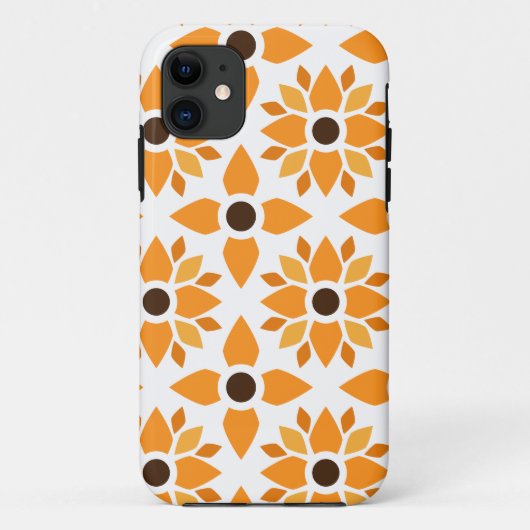 Mooi bruin bloemenpatroon Case-Mate iPhone case (Achterkant)