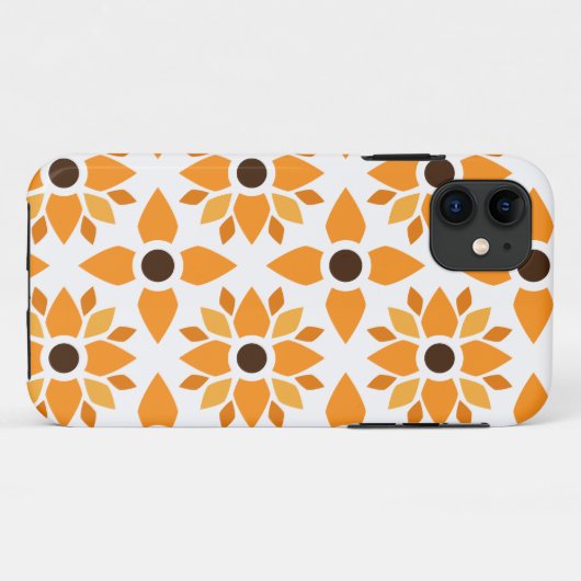 Mooi bruin bloemenpatroon Case-Mate iPhone case (Achterkant (horizontaal))