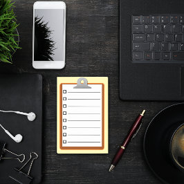 Mooi bruin klembord wit papier checklist 4" x 6" post-it® notes