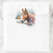 Mooi bruin paard op Boerderij Ronde Sticker (Tas)