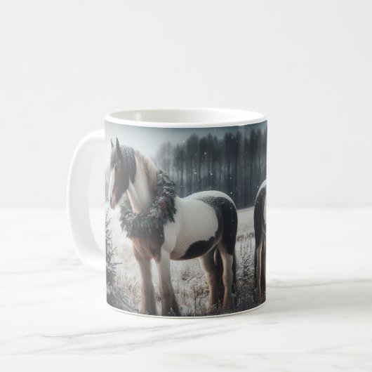 Mooi Bruin Paard Ruitersport Dierenliefde Koffiemok (Voorkant links)