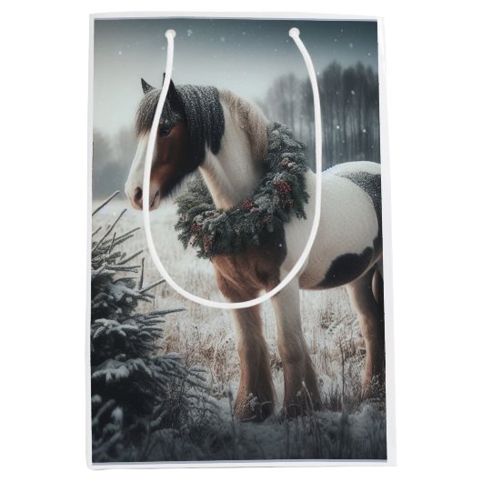 Mooi Bruin Paard Ruitersport Dierenliefde Medium Cadeauzakje (Voorkant)