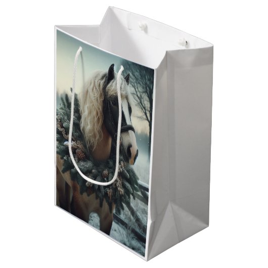 Mooi Bruin Paard Ruitersport Dierenliefde Medium Cadeauzakje (Voorkant Gekanteld)