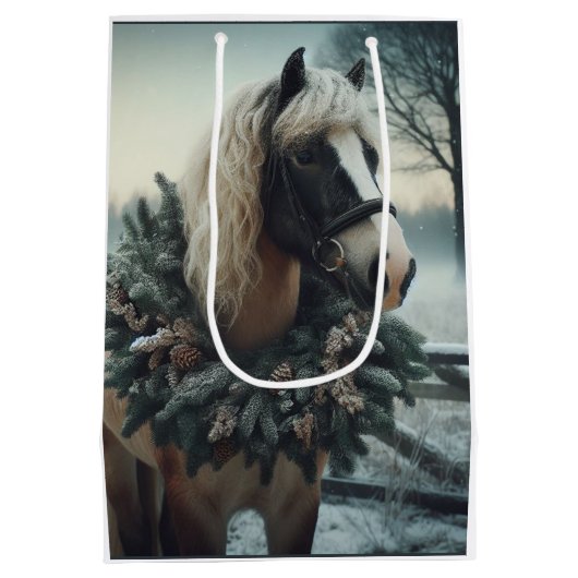 Mooi Bruin Paard Ruitersport Dierenliefde Medium Cadeauzakje (Achterkant)